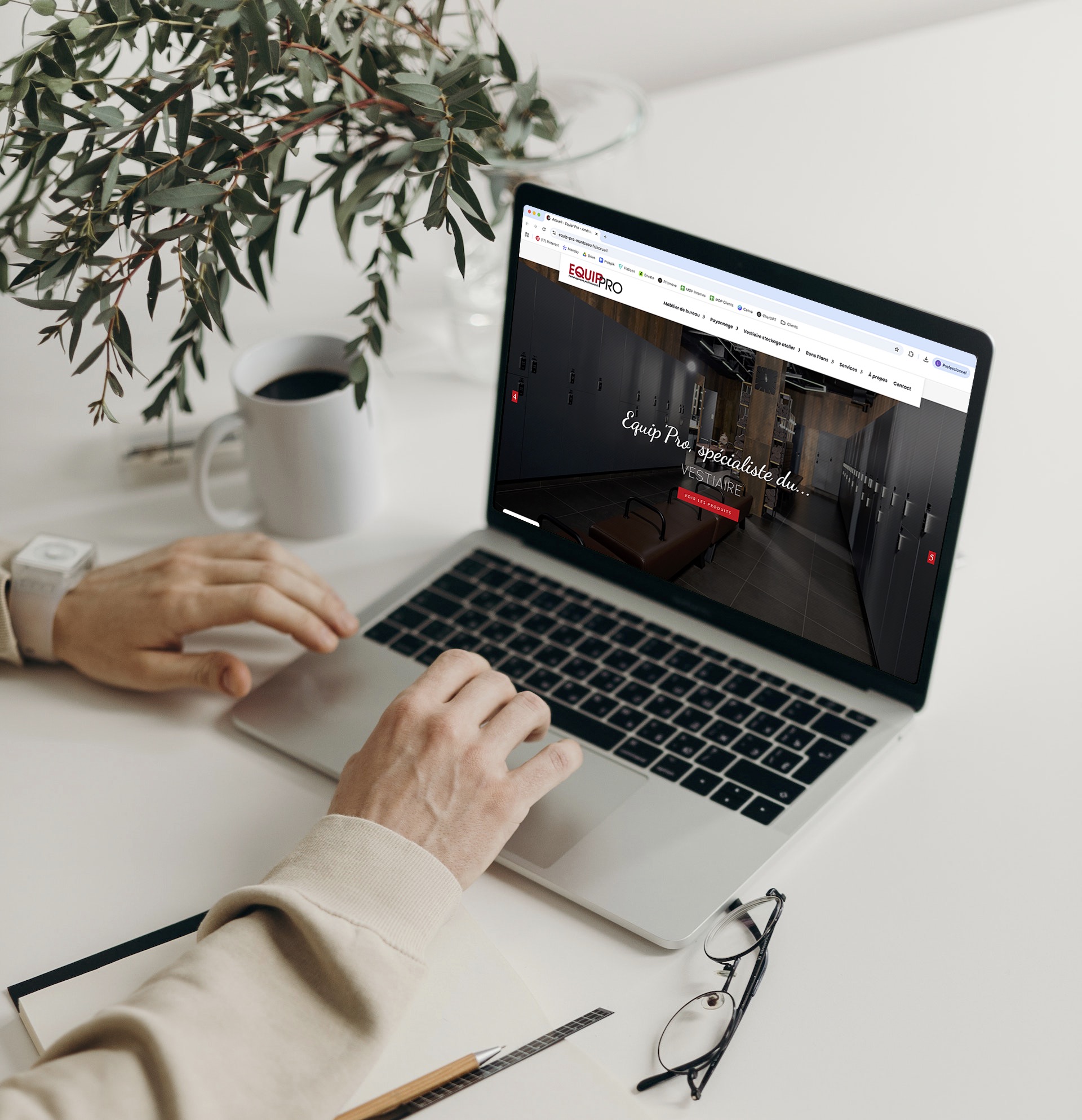 Maquette du site catalogue Equip'Pro sur ordinateur